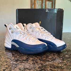 Air Jordan 12 Retro White and Blue Sneakers EUC 6.5Y or 8W